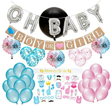 Photo Props 70 Piece Set with Boy or Girl Banner Jumbo Balloon Baby Gender Reveal Party Supplies Photo Props 70 Piece Set with Boy or Girl Banner Jumbo Balloon Baby Gender Reveal Party Supplies